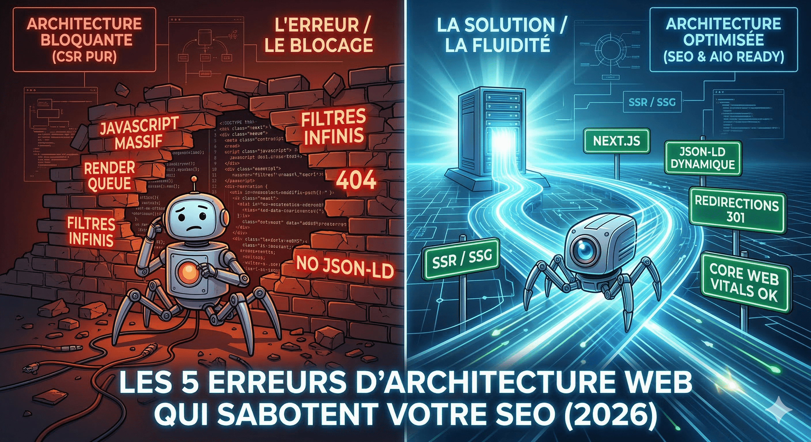 Les 5 erreurs d'architecture web qui sabotent votre SEO en 2026